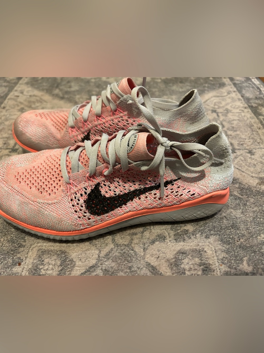 Nike Women’s Flyknit Training Shoes - Coral Pink/Black